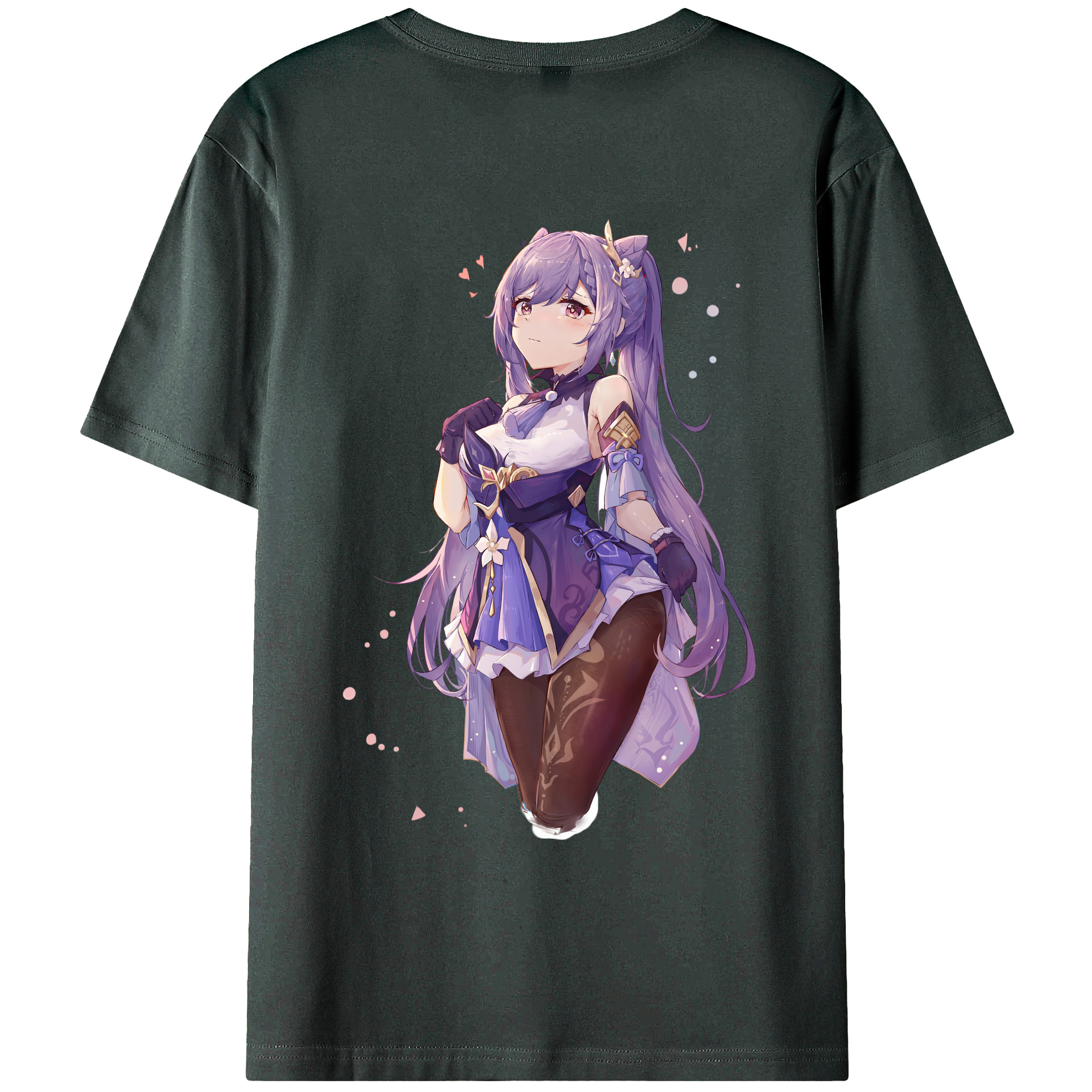 げんし神 刻晴 こくせい genshin Kokusei 綿100％ メンズ半袖Tシャツ（バックプリント） 通気性